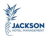 Jackson Hotel Management Company Logo featuring a pineapple and blue lettering reading Jackson Hotel Management